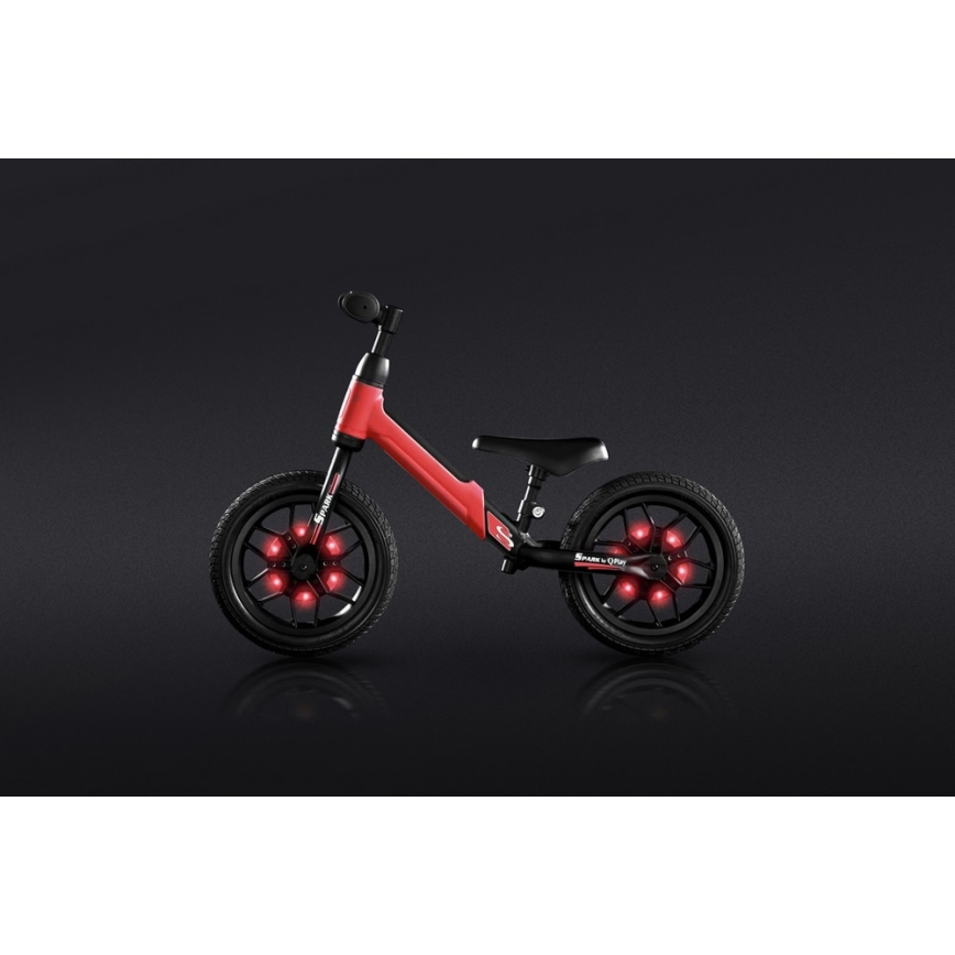 QPlay - Draisienne avec éclairages LED aux roues SPARK rouge