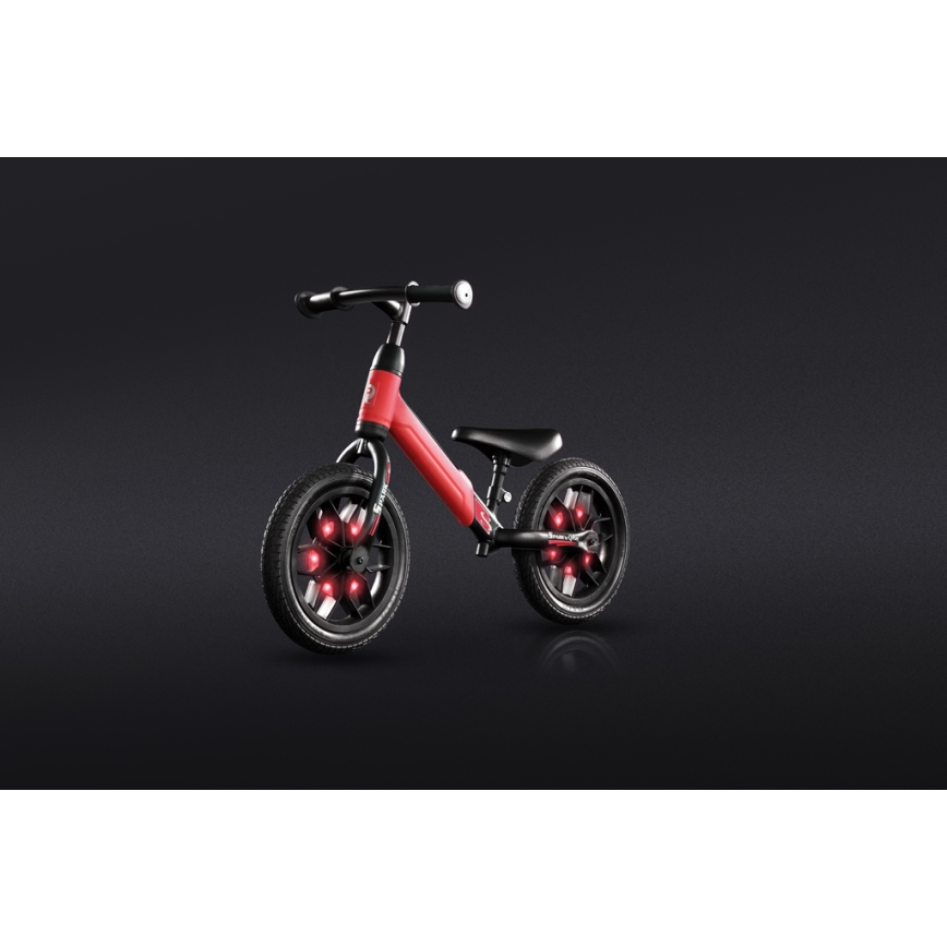 QPlay - Draisienne avec éclairages LED aux roues SPARK rouge