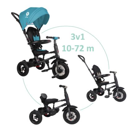 QPlay - Driewieler voor kinderen 3in1 RITO AIR turquoise