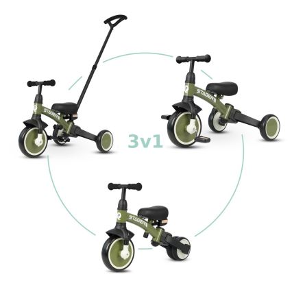 QPlay - Kinderdriewieler 3-in-1 STAGER groen
