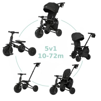 QPlay - Kinderdriewieler 5-in-1 NOVA MAX zwart