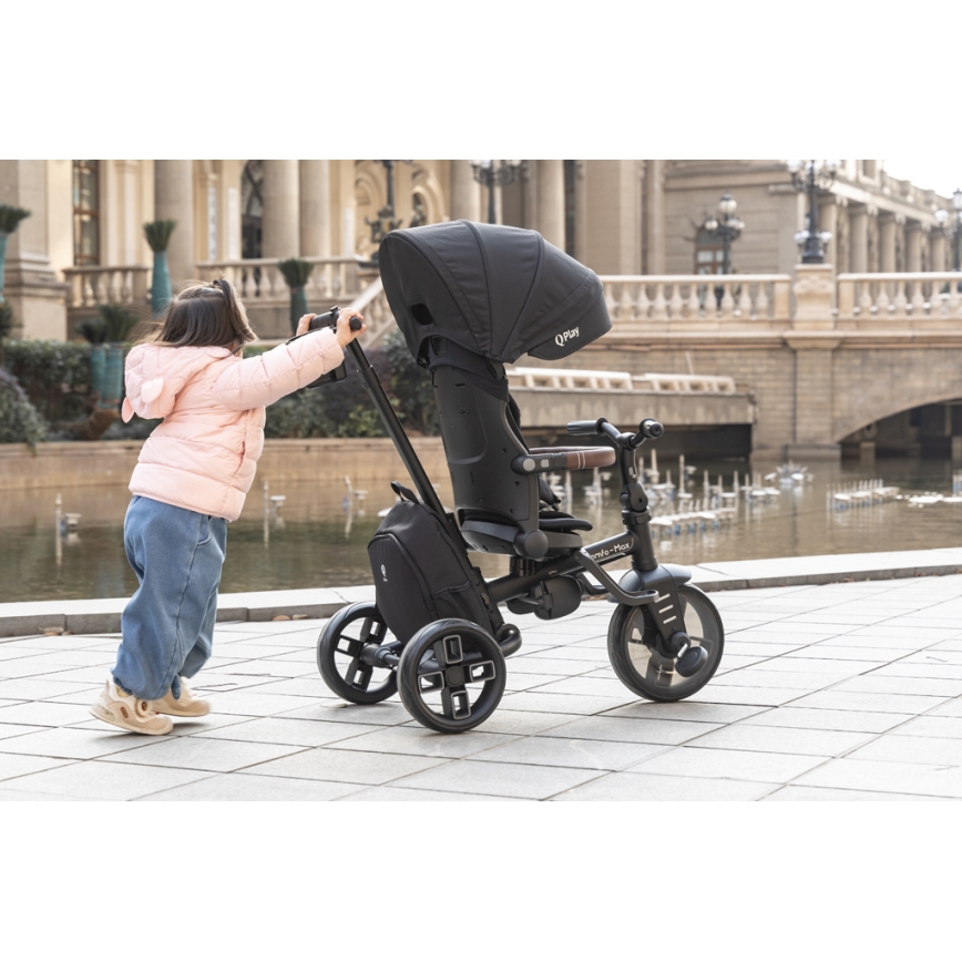 QPlay - Kinderdriewieler 7-in-1 COMFO MAX zwart