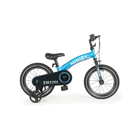 QPlay - Kinderfiets 14 MINIBY 3-in-1 blauw