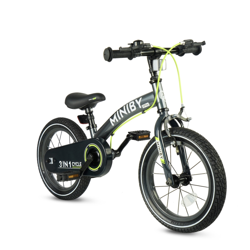 QPlay - Kinderfiets 14 MINIBY 3-in-1 grijs