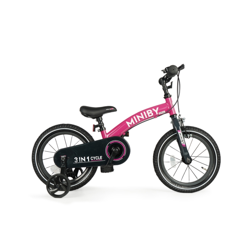 QPlay - Kinderfiets 14 MINIBY 3-in-1 roze