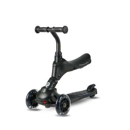 QPlay - Kinderstep 5-in-1 SEMA PRO met LED-wielen, zwart