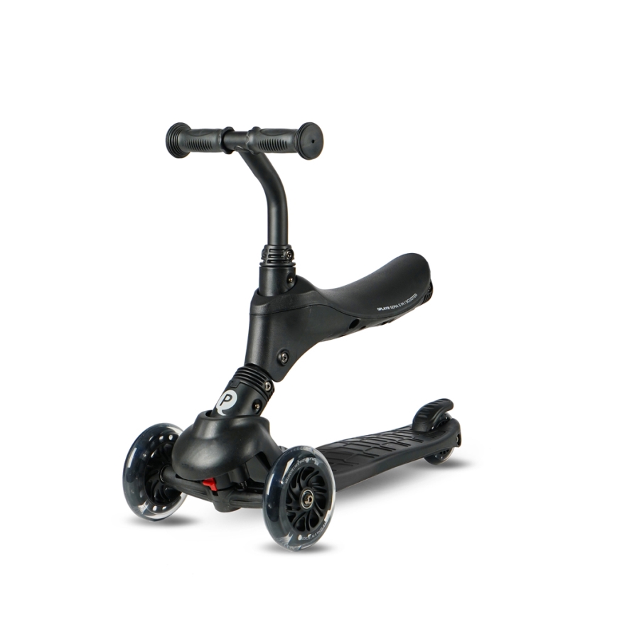 QPlay - Kinderstep 5-in-1 SEMA PRO met LED-wielen, zwart