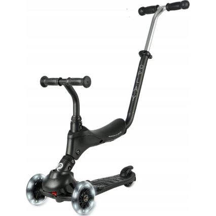QPlay - Kinderstep 5-in-1 SEMA PRO met LED-wielen, zwart