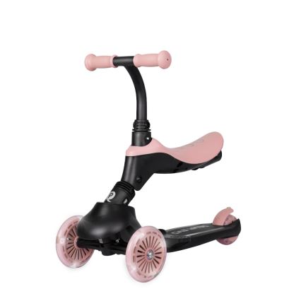 QPlay - Kinderstep met LED-wielen 5-in-1 SEMA EVO roze