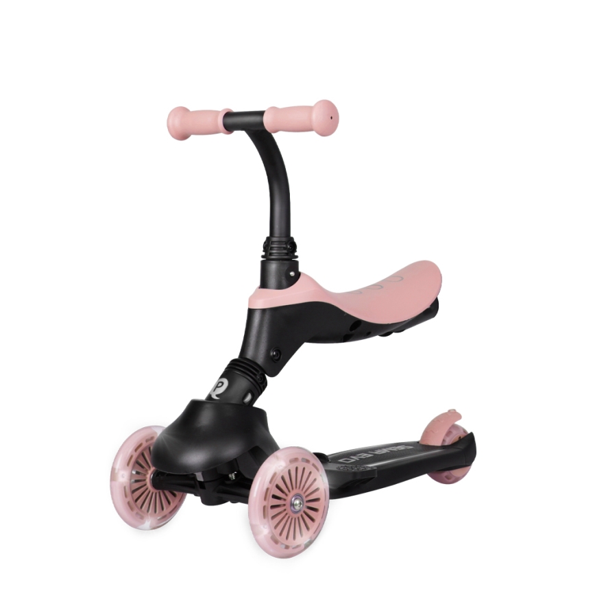 QPlay - Kinderstep met LED-wielen 5-in-1 SEMA EVO roze