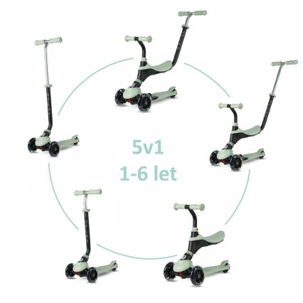 QPlay - Kinderstep met LED-wielen 5-in-1 SEMA PRO groen
