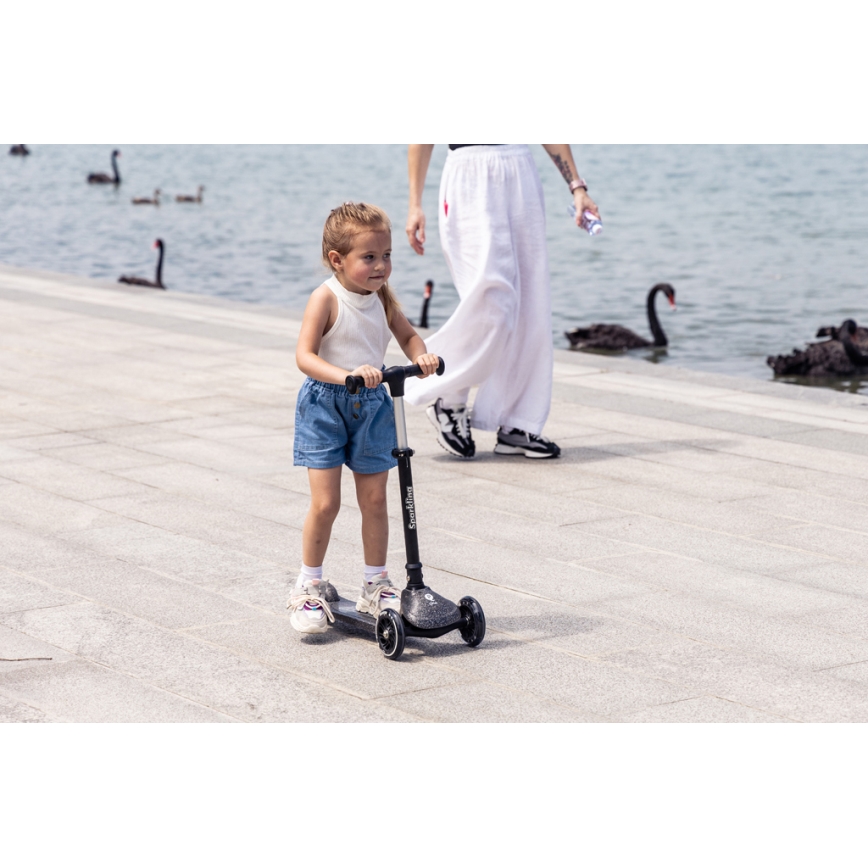 QPlay - Kinderstep met LED-wielen SPARKLING beige
