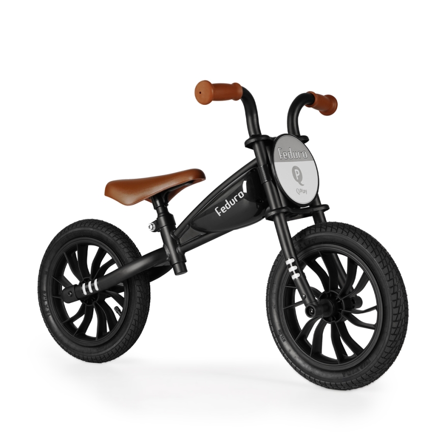 QPlay - Loopfiets FEDURO zwart/bruin