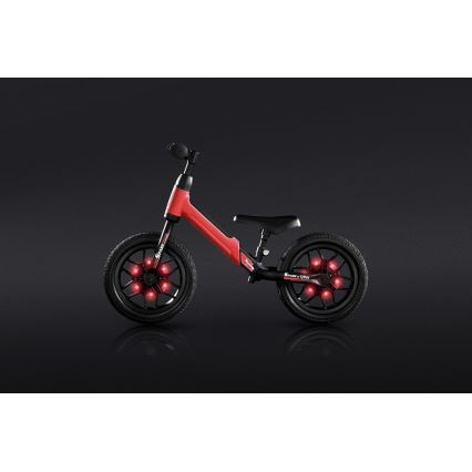 QPlay - Loopfiets met LED lichten op wielen SPARK rood