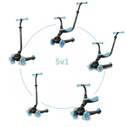 QPlay - SEMA EVO 5-in-1 kinderstep met LED-wielen, blauw