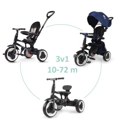 QPlay - Tricycle 3-en-1 RITO EVA PLUS bleu