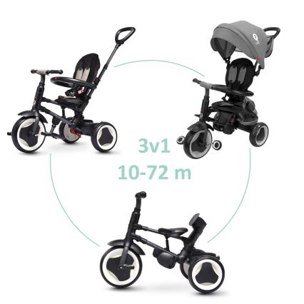QPlay - Tricycle 3 en 1 RITO EVA PLUS gris