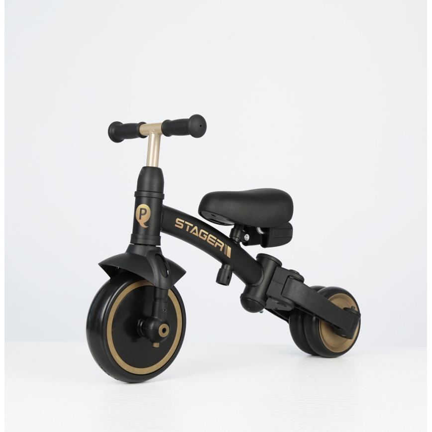 QPlay - Tricycle 3-en-1 STAGER pour enfants noir