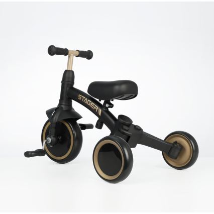 QPlay - Tricycle 3-en-1 STAGER pour enfants noir