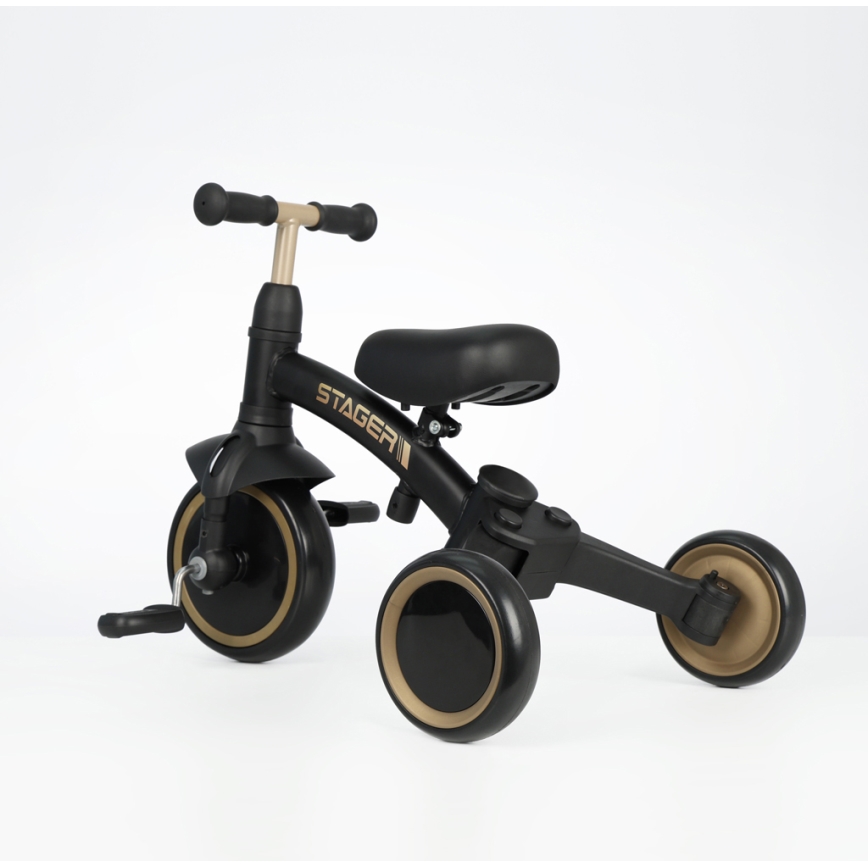QPlay - Tricycle 3-en-1 STAGER pour enfants noir