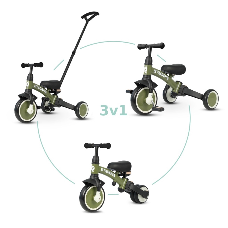 QPlay - Tricycle 3 en 1 STAGER vert