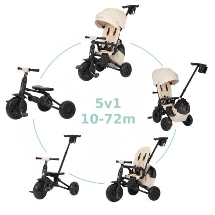 QPlay - Tricycle 5-en-1 pour enfant NOVA MAX beige