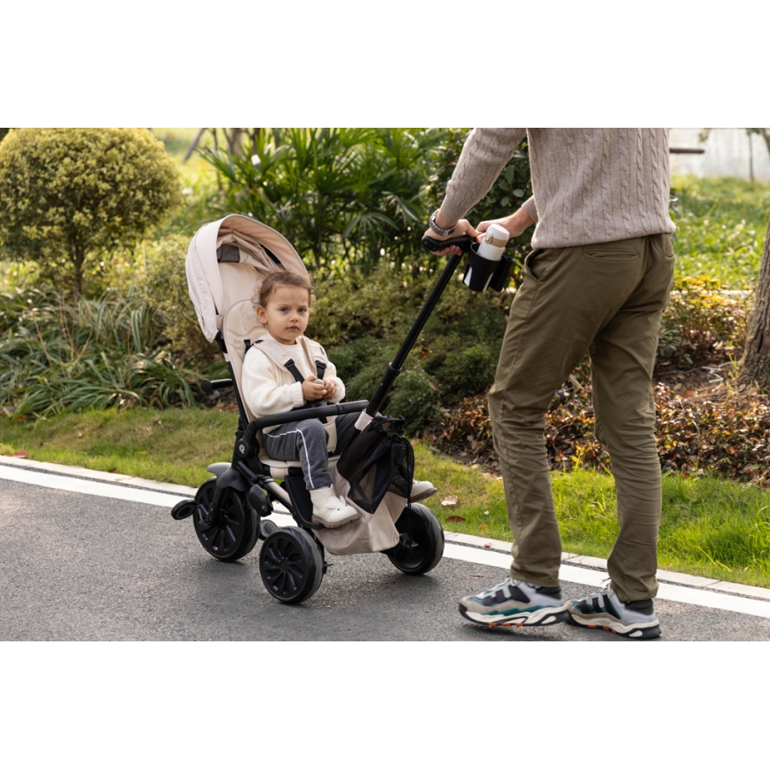 QPlay - Tricycle 5-en-1 pour enfant NOVA MAX beige