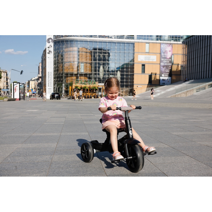 QPlay - Tricycle enfant 3en1 RITO STAR gris clair