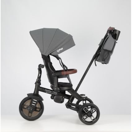 QPlay - Tricycle enfant 7 en 1 COMFO MAX gris