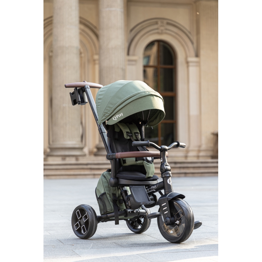 QPlay - Tricycle enfant 7 en 1 COMFO MAX vert