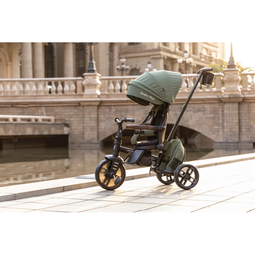 QPlay - Tricycle enfant 7 en 1 COMFO MAX vert