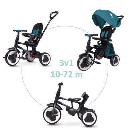 QPlay - Tricycle évolutif 3 en 1 RITO EVA PLUS turquoise