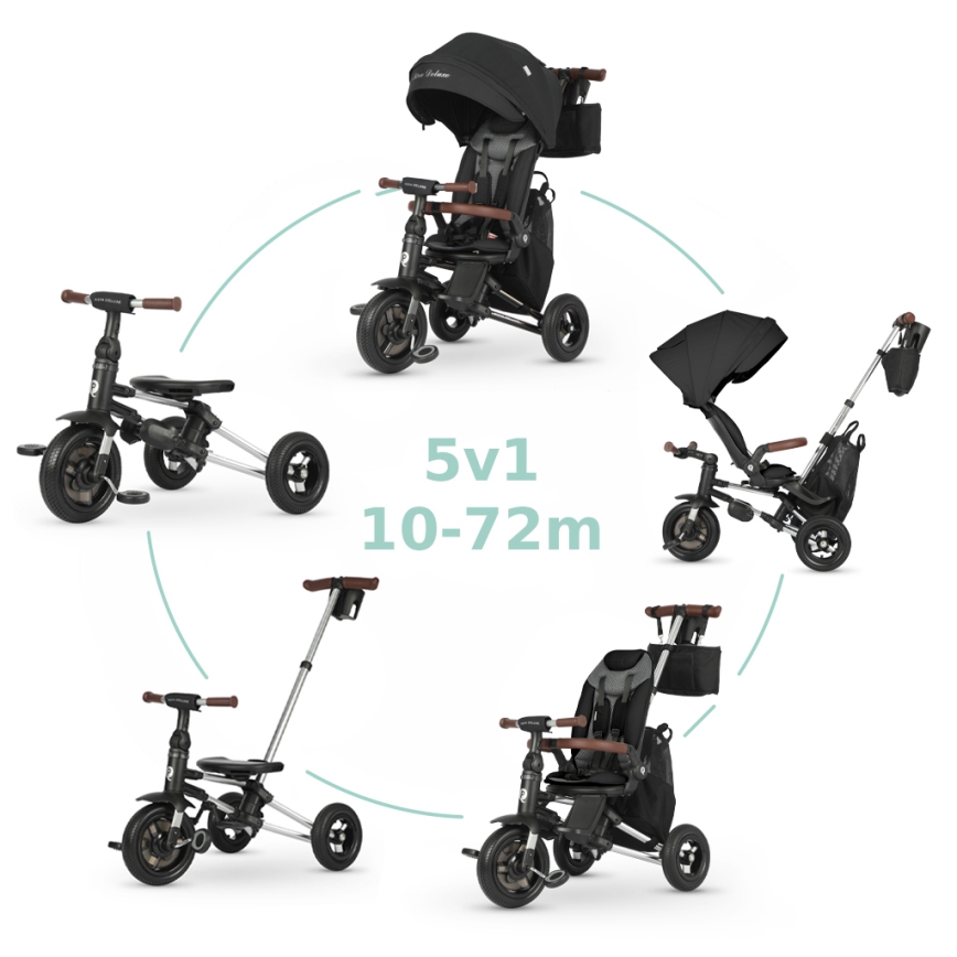 QPlay - Tricycle pour enfant 5 en 1 NOVA DELUXE noir
