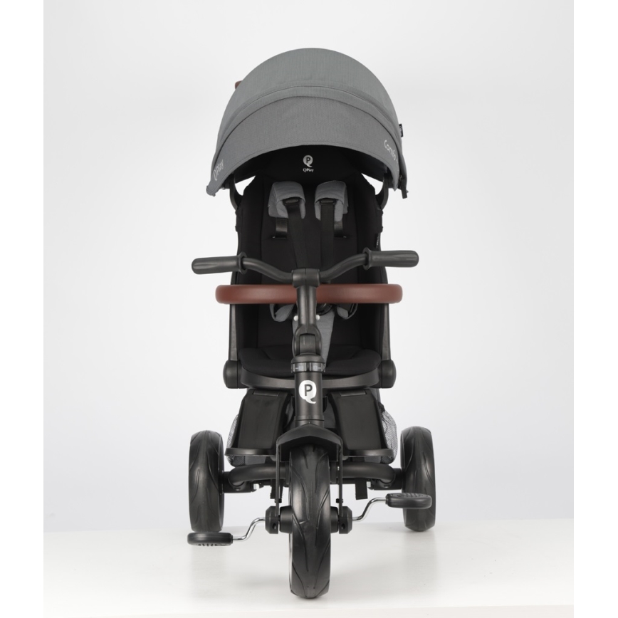 QPlay - Tricycle pour enfants 8 en 1 COMFO MAX gris