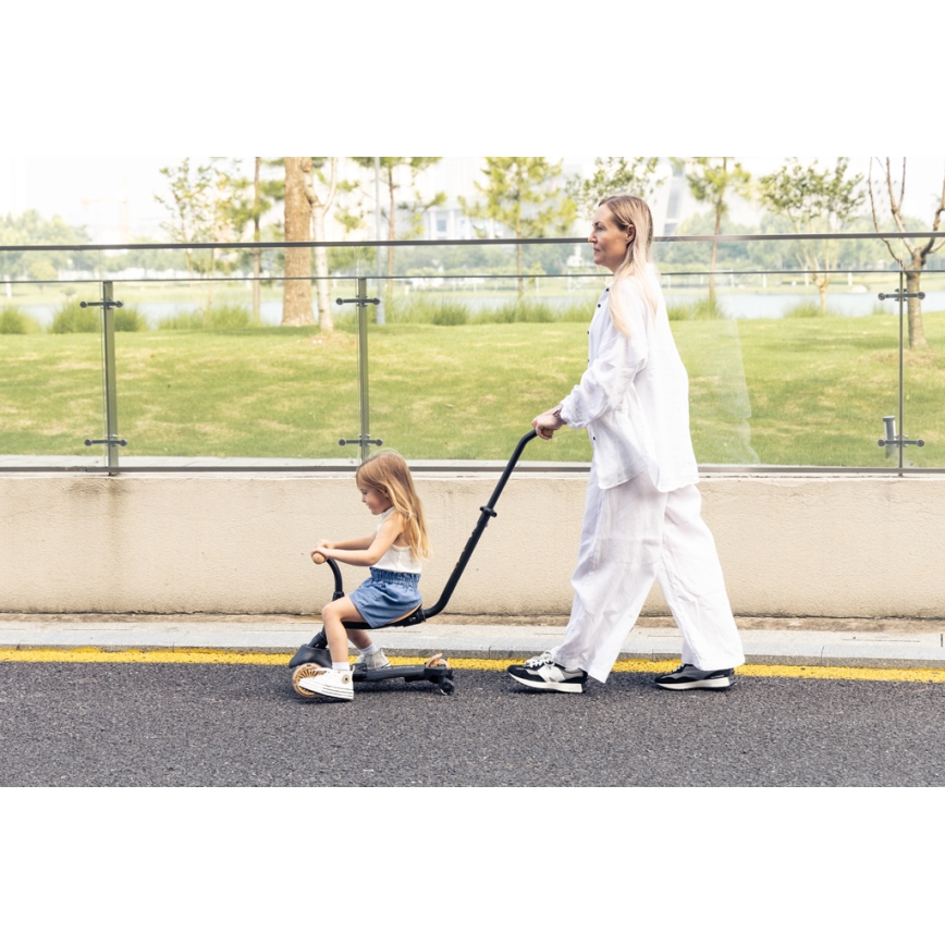 QPlay - Trottinette enfant 5 en 1 SEMA EVO à roues LED, rose