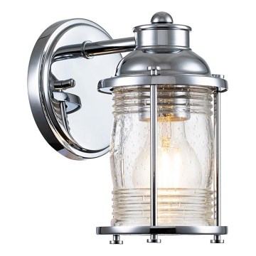 Quintiesse - Applique murale d'extérieur ASHLAND BAY 1xE27/60W/230V IP44 chrome brillant