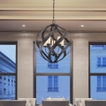 Quintiesse - Buitenhanglamp aan ketting BLACKSMITH 5xE14/40W/230V Ø 66,4 cm IP44 zwart