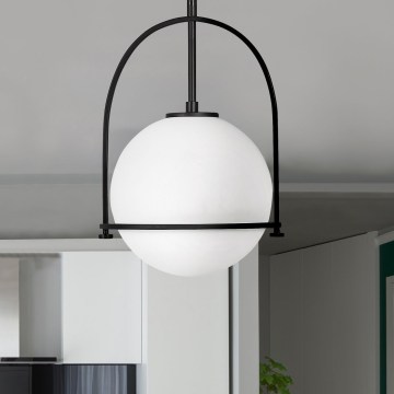 Quintiesse - Hanglamp met stang SOMERSET 1xE27/60W/230V Ø 28,9 cm zwart