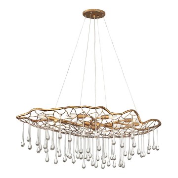 Quintiesse - Kroonluchter met kabelophanging LAGUNA 8xE14/40W/230V Ø 106,7 cm goudkleurig