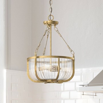 Quintiesse - Kroonluchter met ketting ROUX 3xE27/60W/230V Ø 40,6 cm goudkleurig