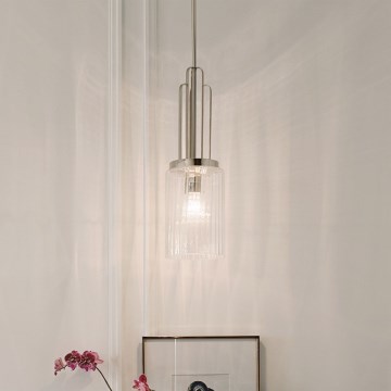 Quintiesse - Kroonluchter op stang KIMROSE 1xE27/60W/230V Ø 17,8 cm glanzend chroom