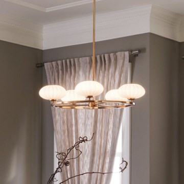 Quintiesse - LED badkamerkroonluchter met stang PIM 5xG9/3W/230V Ø 71,1 cm IP44 goud
