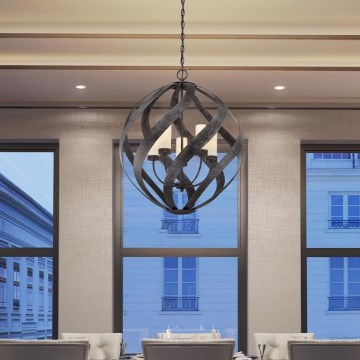 Quintiesse - Lustre d'extérieur suspendu sur chaîne BLACKSMITH 5xE14/40W/230V Ø 66,4 cm IP44 noir