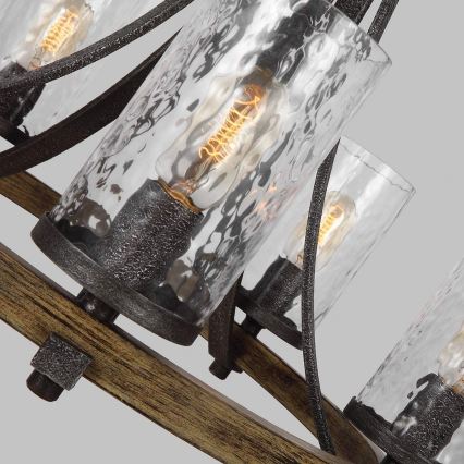 Quintiesse - Kroonluchter aan ketting ANGELO 5xE27/60W/230V eiken decor