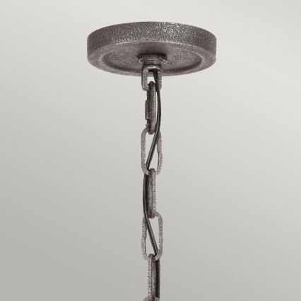 Quintiesse - Lustre à chaîne ANGELO 9xE27/60W/230V décor chêne