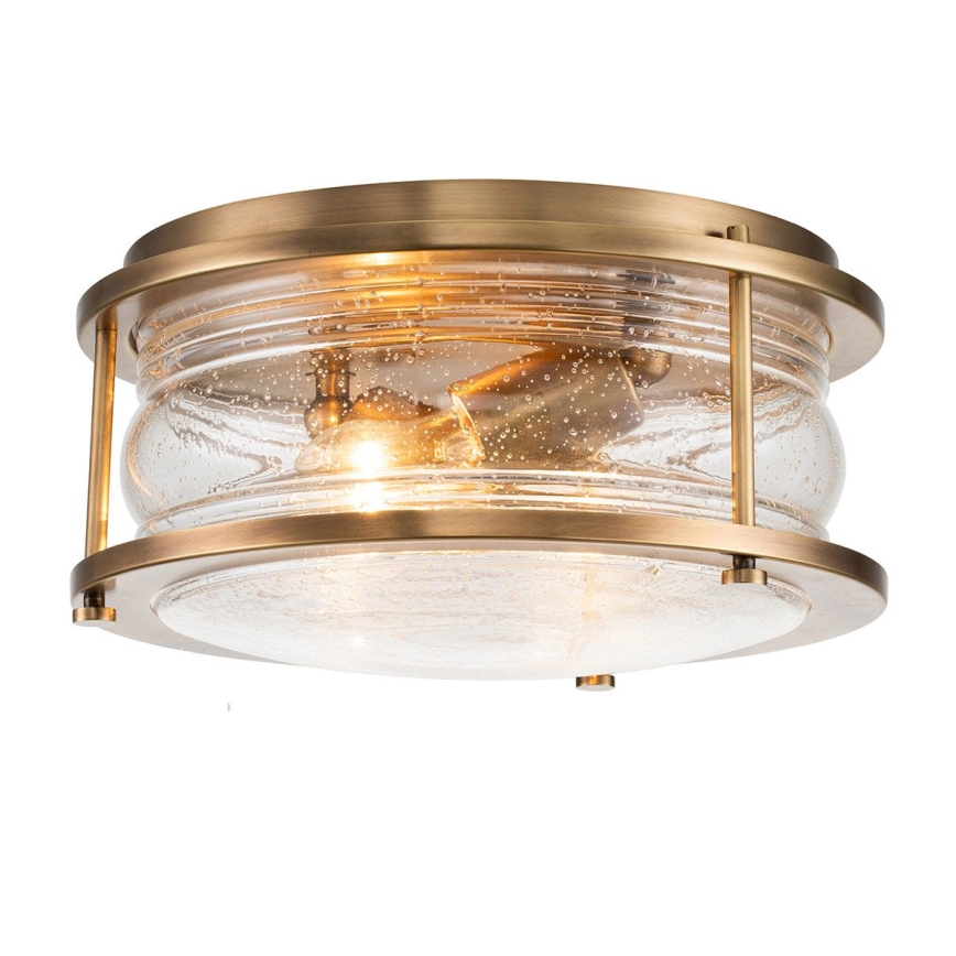 Quintiesse - Plafonnier de salle de bains ASHLAND 2xE27/60W/230V Ø 30,5 cm IP44 doré