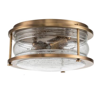 Quintiesse - Plafonnier de salle de bains ASHLAND 2xE27/60W/230V Ø 30,5 cm IP44 doré