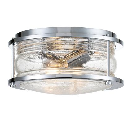 Quintiesse - Plafonnier de salle de bains ASHLAND 2xE27/60W/230V, Ø 30,5 cm, IP44, chrome brillant
