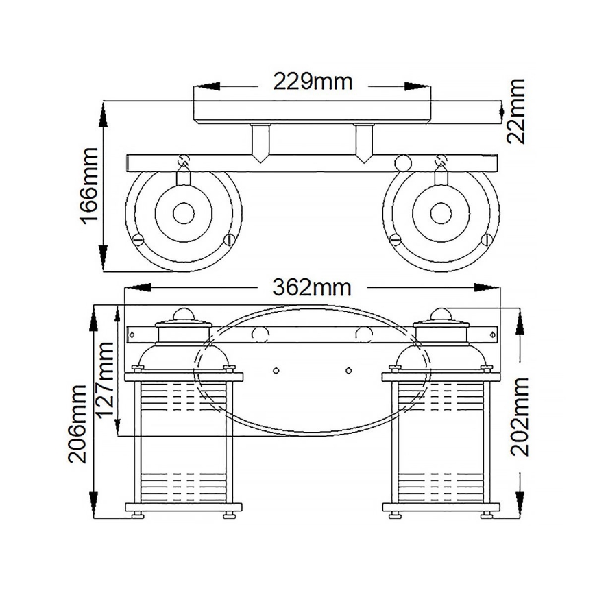 Quintiesse - Applique murale extérieure ASHLAND BAY 2xE27/60W/230V IP44 chrome brillant