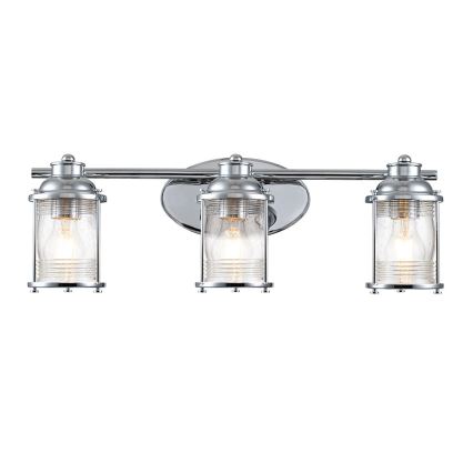 Quintiesse - Applique murale d'extérieur ASHLAND BAY 3xE27/60W/230V IP44, finition chrome brillant